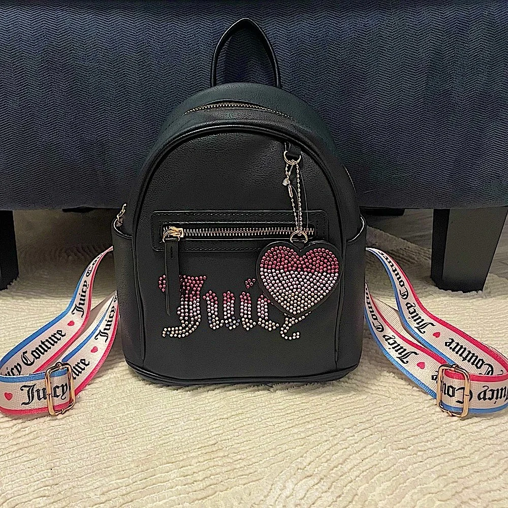 Juicy Couture Rhinestone Black Mini Backpack Bag